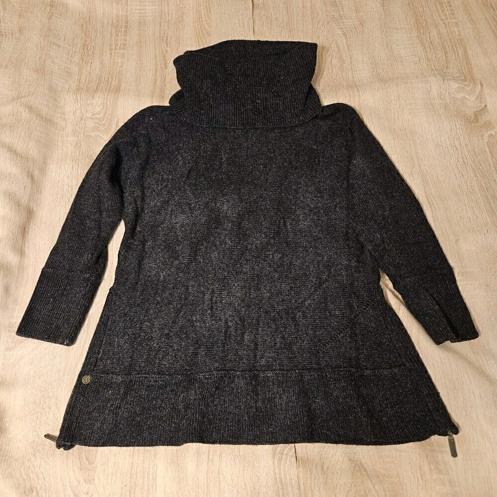 Soft Surroundings Size S/M Gray Pullover Sweater  Zipper Side Modal Wool Blend